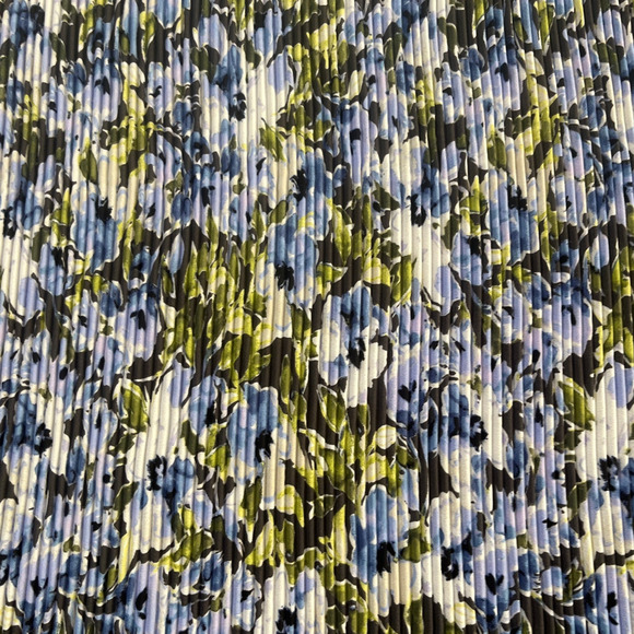 J. Jill Womens Medium Granite Water Floral Chiffon Dress Accordion Pleated Knee - Picture 8 of 10